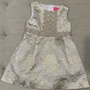 Lilly Pulitzer Gold Floral Kids Dress